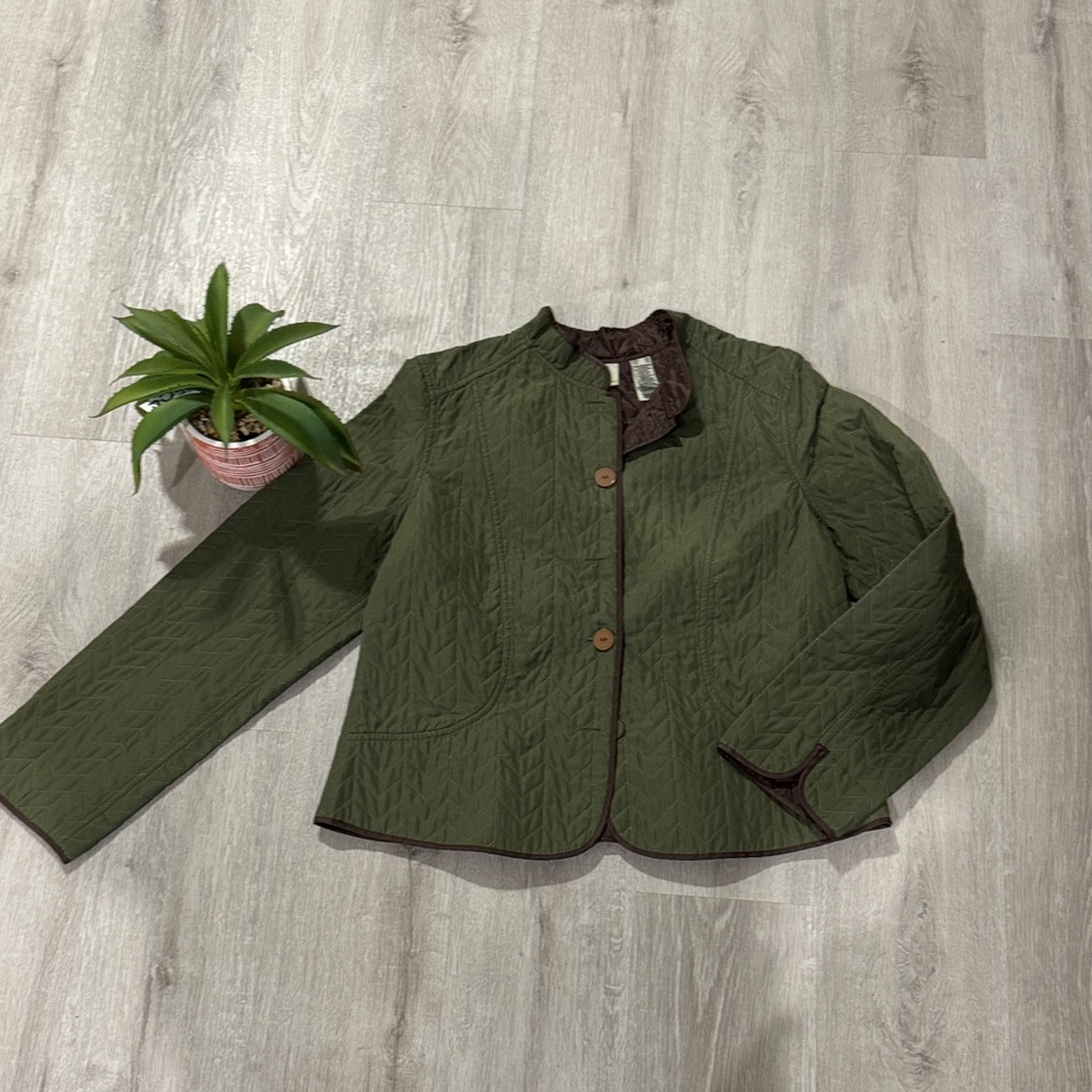 Others Follow Forest Green Quilted Utility Jacket